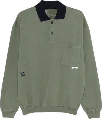 GR10K 30001 Replicated Polo Sweatshirt Seizoensgebonden - Heren - Polos - Groen - M - Katoen - Tops