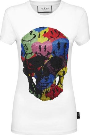 Philipp Plein T-Shirt Pure Smile - Dames - T-shirts - Wit - L - Katoen - Tops
