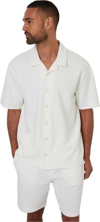 Threadbare Mannen Embley Effen Relaxed Fit Shirt (Ecru)