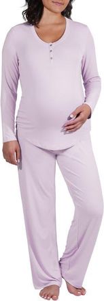 Everly Grey Laina During & After 2-Piece Maternity/Nursing Sleep Set in Lavender at Nordstrom, Size X-Small