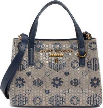 Kurt Geiger Hampstead Sequin Jacquard Mini Tote Bag in Open Blue at Nordstrom Rack