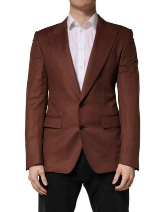 Dolce & Gabbana Brown Cashmere Single Breasted Jacket Mens Blazer