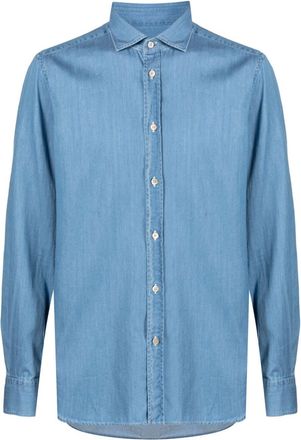 Boglioli spread-collar cotton shirt - men - Cotton - 43 - Blue