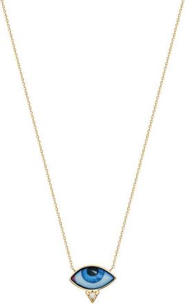 Lito Petit Bleu Diamond Eye Pendant Necklace in Blue at Nordstrom