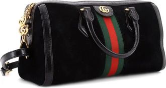 Gucci Ophidia Boston Bag Suede Medium satchel - Zwart