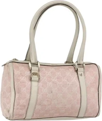 Gucci Pre-owned Handbags, female, Pink, Size: ONE SIZE Pre-owned Canvas Handbag
