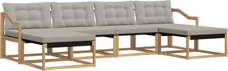 vidaXL Conjunto De Sof&aacute;s De Exterior 6 Uds. Blanco Y Gris Claro Vidaxl