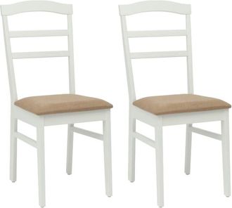 vidaXL Silla De Comedor 2 Pcs Y Marr&oacute;n Madera De Caucho S&oacute;lido Vidaxl