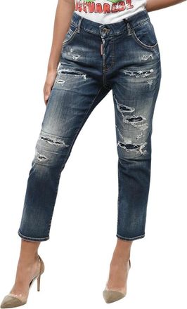 Dsquared2 Blue Straight High Rise Jeans