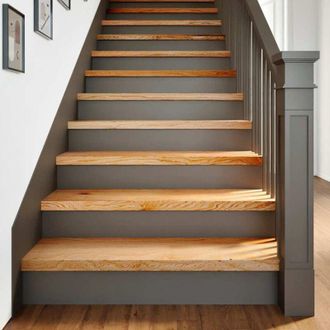 vidaXL Vidaxl - Pelda&ntilde;os De Escalera 8 Uds Madera Maciza Roble Marr&oacute;n Claro