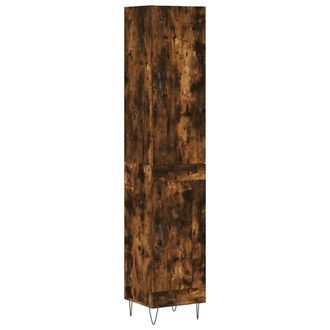 Berkfield Home Highboard Smoked Oak 34.5x34x180 cm Engineered Wood in Brown