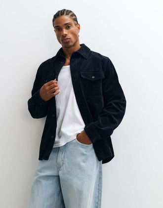 GANT Camicia giacca vestibilit&agrave; classica in velluto a coste blu navy