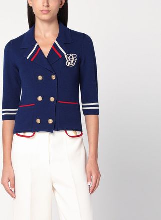 Valentino Blue double-breasted wool cardigan