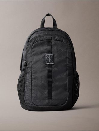 Calvin Klein Mens Emblem Logo Backpack - Black