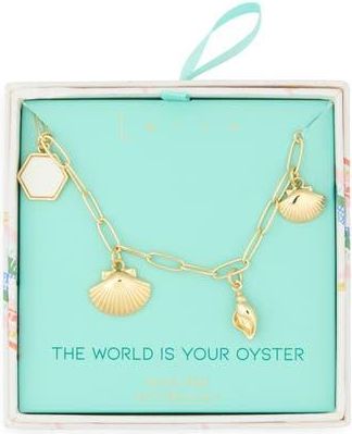Leith The World Is Your Oyster Sealife Shell Charm Necklace in White- Gold at Nordstrom Rack