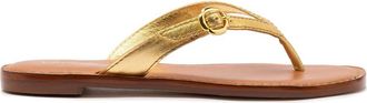 Larroude Mary Kate Flat Sandal in Gold at Nordstrom, Size 6.5