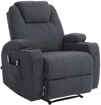 Clp Sill&oacute;n Hepler Con Funci&oacute;n De Masaje Tela Gris Oscuro