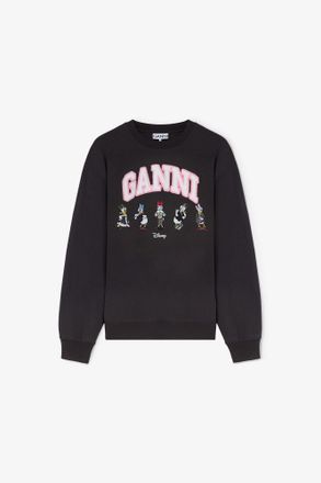 Ganni Mixed Daisy Duck Black Sweatshirt - Size XXS/XS Organic Cotton