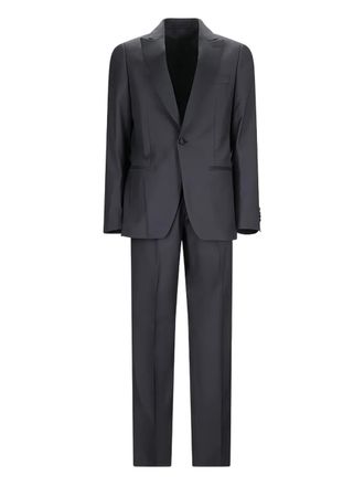 Lardini shawl-lapel single-breasted suit - men - Virgin Wool - 52 - Grey