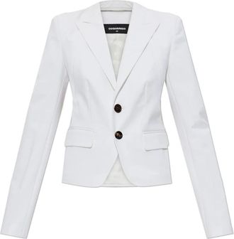 Dsquared2 Blazer met Afneembare Mouwen - Dames - Blazers - Wit - M - Katoen - Jassen