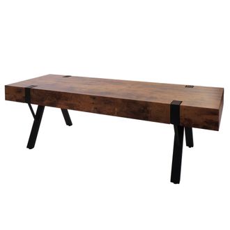 Hhg Hhg - Nunca Usado] Tv Rack 744, Mesa Tv Lowboard Mesa Tv, Metal 42x120x40cm, Roble Silvestre Oscuro