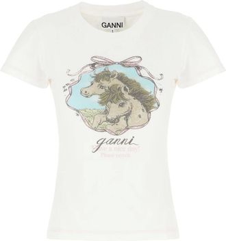 Ganni Mujer, Camisetas, Blanco, Talla: M