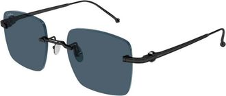Cartier Ct 0403S Zonnebril - Heren - Zonnebrillen - Zwart - 52 MM - Nylon - Accessoires