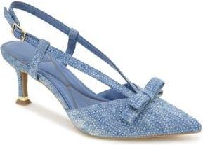 Kenneth Cole Umayra Slingback Pointed Toe Pump in Crystal Denim at Nordstrom Rack, Size 6.5