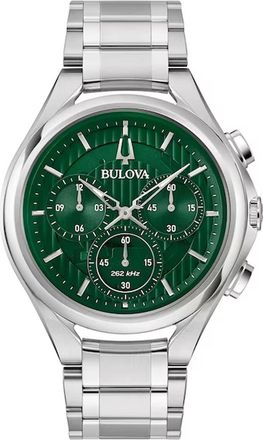 Bulova Mens Curv Green Dial Watch