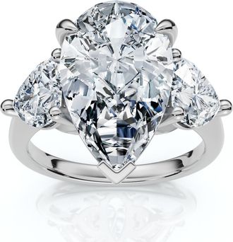 Pompeii3 5 1/2Ct Pear & Heart Certified Diamond Engagement Ring 14k Gold or Pt Lab Grown