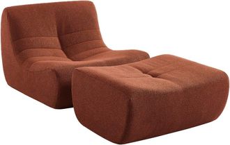 Sweeek Sill&oacute;n envasado al vac&iacute;o de borreguito texturizado con reposapi&eacute;s