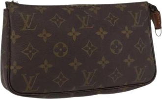 Louis Vuitton Pre-owned Clutches, female, Brown, Size: ONE SIZE Pre-owned Monogram Canvas Pouch