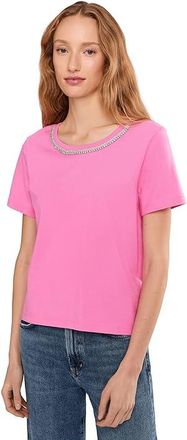 Lilly Pulitzer Clairmont Rhinestone Knit Womens T Shirt Confetti Pink : XXS, Cotton