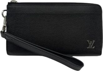 Louis Vuitton Pre-owned Long wallet (bi-fold) - Heren - Vintage Clutch - Zwart - ONE Size - Leer - Vintage