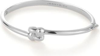 JENNY BIRD Slim Woven Square Bangle in Platinum at Nordstrom, Size Medium