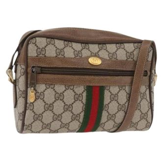 Gucci Pre-owned Cross Body Bags, female, Beige, Size: ONE SIZE Pre-owned Vintage GG Canvas Shoulder Bag