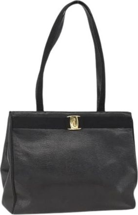 Ferragamo Pre-owned Tote Bag - Dames - Vintage Handtas - Zwart - ONE Size - Leer - Vintage