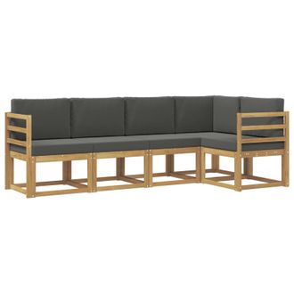 vidaXL Conjunto De Sof&aacute;s De Exterior 5 Pcs Blanco Y Antracita Vidaxl