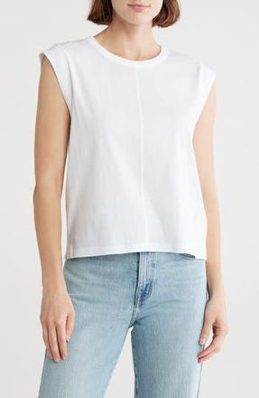 Melrose and Market Cotton Muscle Tank in White at Nordstrom Rack, Size X-Large