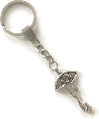 Generic KEYRING - Antique Silver Plated. 30mm Wide Split Ring. Eye Crying Tears