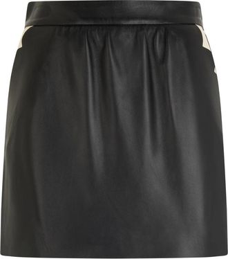 Red Valentino Elegante Korte Leren Rok - Dames - Leren & Su&egrave;de rokken - Zwart - XS - Leer - Rokken