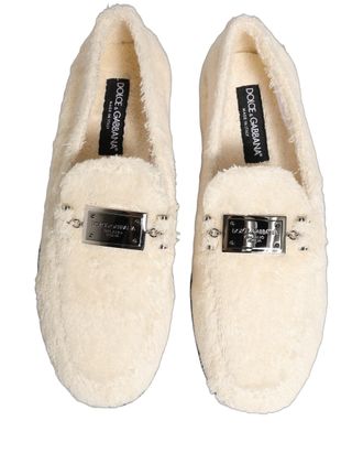 Dolce & Gabbana Shearling-Lined Loafer - White