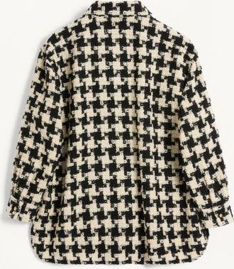 Valentino Giacca Camicia In Lana Con Motivo Pied De Coque Uomo AVORIO/NERO 44