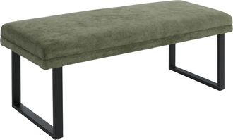 Hhg [nunca Usado] Banco Hhg-072, Banco Tapizado, Banco De Vest&iacute;bulo, Banco De Comedor, Metal, Tela Chenille Con Certificaci&oacute;n Oeko-tex (310 G/m&sup2;), 120 Cm,