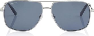 Ferragamo Pilotenzonnebril - Heren - Accessoires - Grijs - Maat: ONE Size