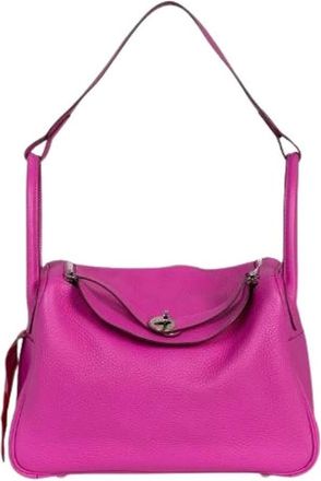 Herm&egrave;s Pre-owned SAC Lindy 30 Schoudertas - Dames - Vintage Handtas - Roze - ONE Size - Leer - Vintage
