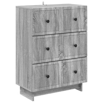 vidaXL Cajonera Gris Sonoma 66 X 34,5 X 90 Cm Madera De Ingenier&iacute;a Vidaxl