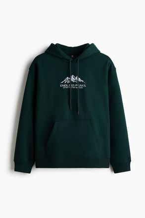 H&M Bedruckter Hoodie in Oversized Fit - Green
