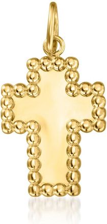 Ross-Simons Italian 10kt Yellow Gold Beaded Cross Pendant