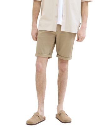 Tom Tailor Bermudas TOM TAILOR, Herren, Gr. 30, N-Gr, beige (chinchilla), Obermaterial: 98% Baumwolle, 2% Elasthan, unifarben, slim fit kniefrei, Hosen Bermudas,